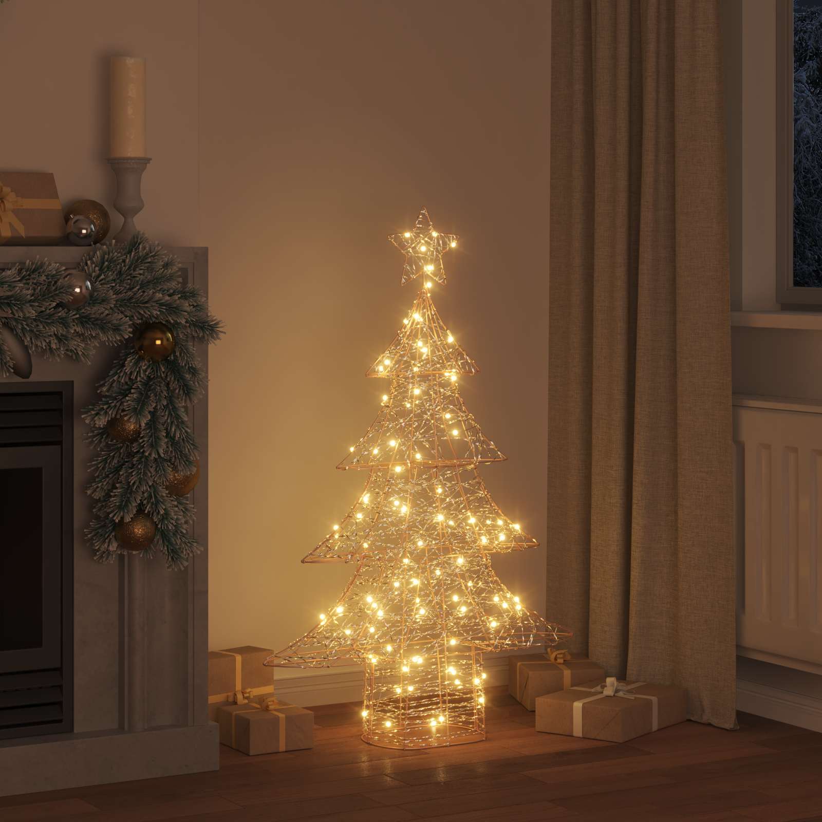 Weihnachtsbaum 120 LEDs Warmweiß 120,5 cm PET