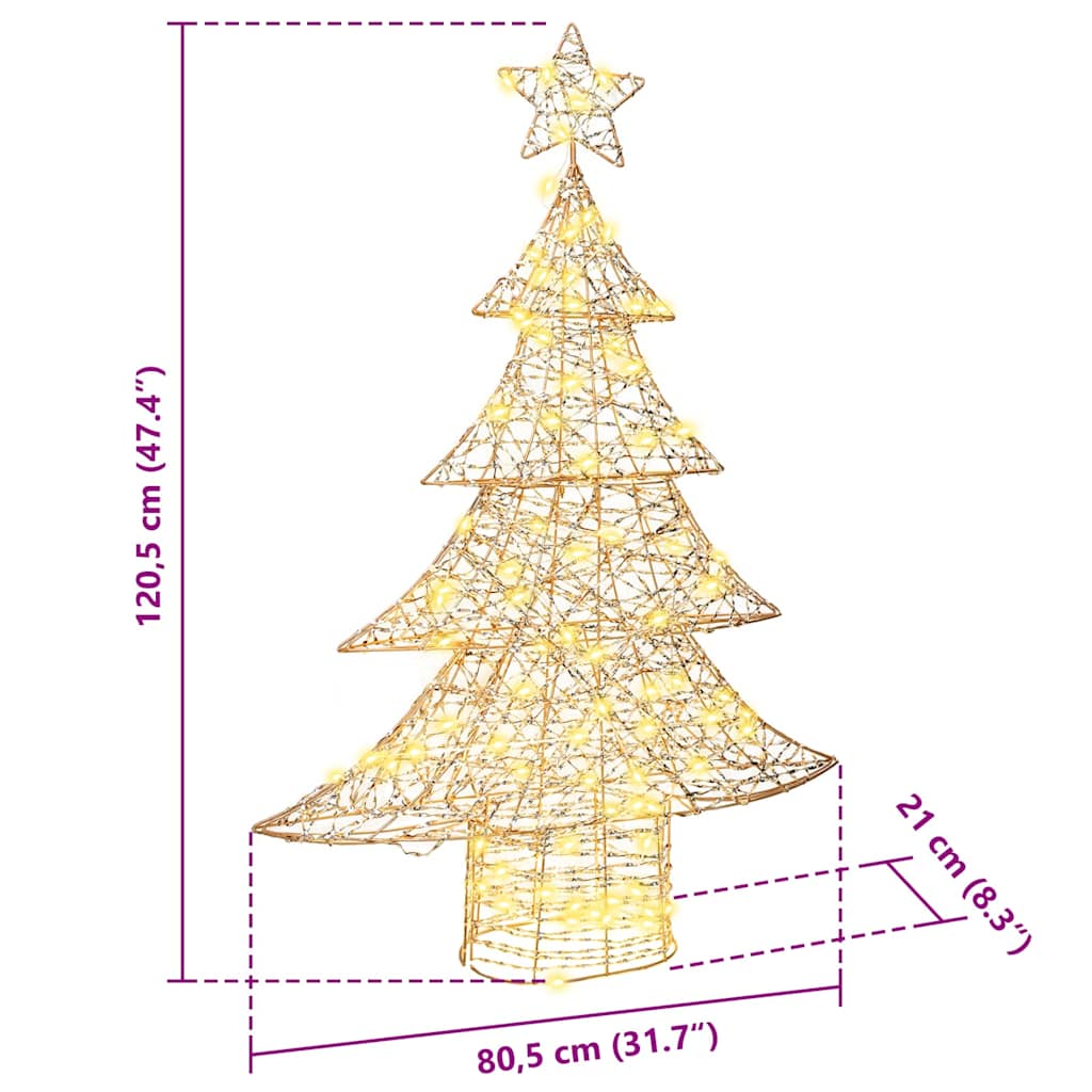 Weihnachtsbaum 120 LEDs Warmweiß 120,5 cm PET