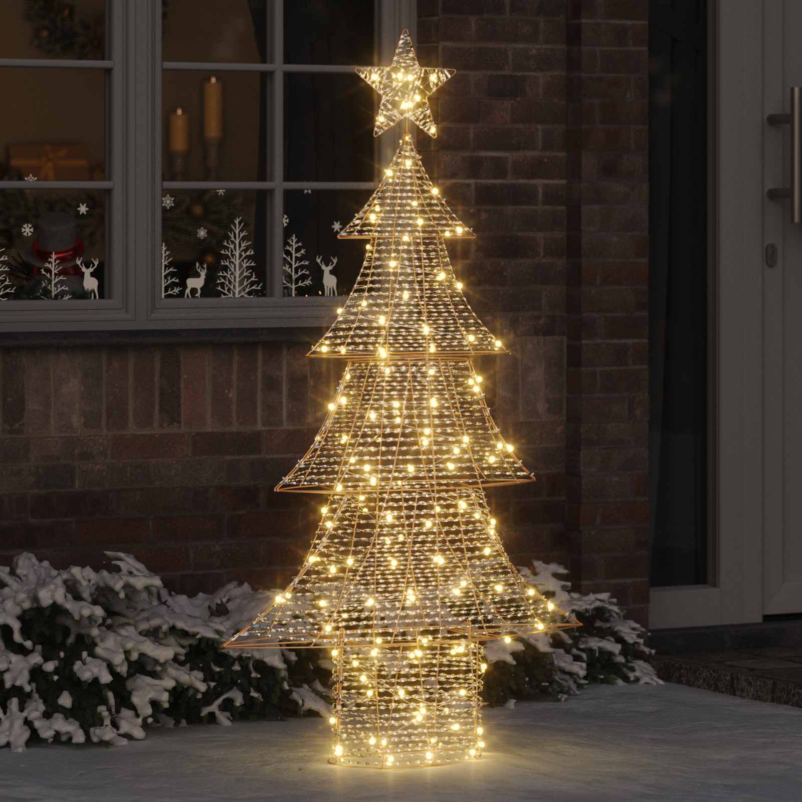 Weihnachtsbaum 160 LEDs Warmweiß 151 cm PET