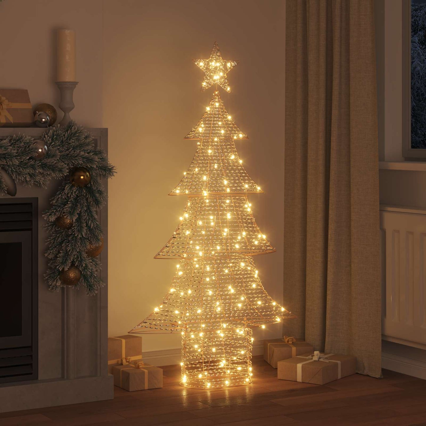 Weihnachtsbaum 160 LEDs Warmweiß 151 cm PET