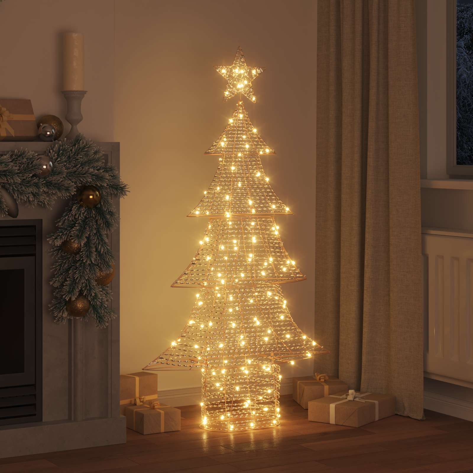 Weihnachtsbaum 160 LEDs Warmweiß 151 cm PET