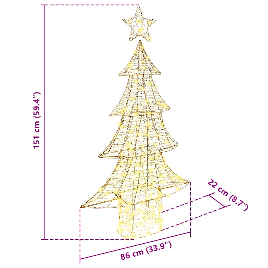 Weihnachtsbaum 160 LEDs Warmweiß 151 cm PET