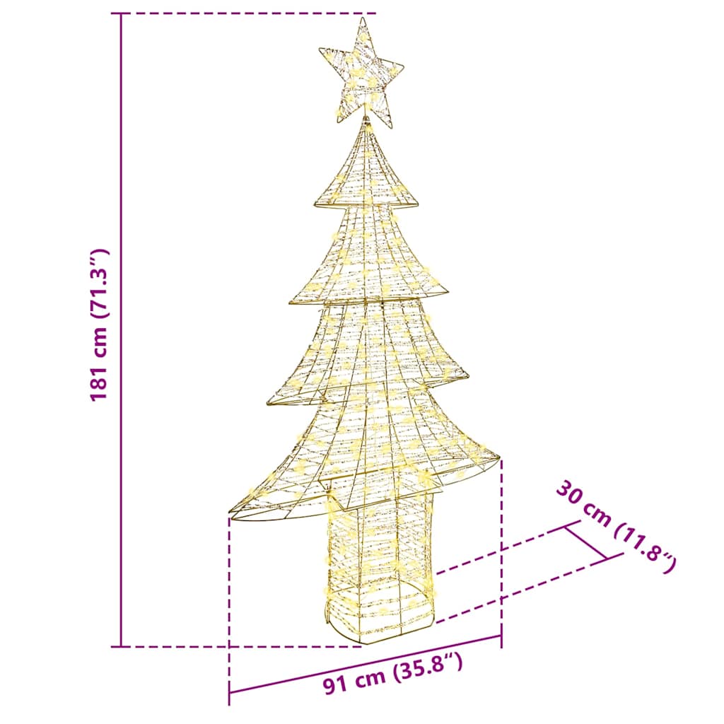 Weihnachtsbaum 240 LEDs Warmweiß 181 cm PET