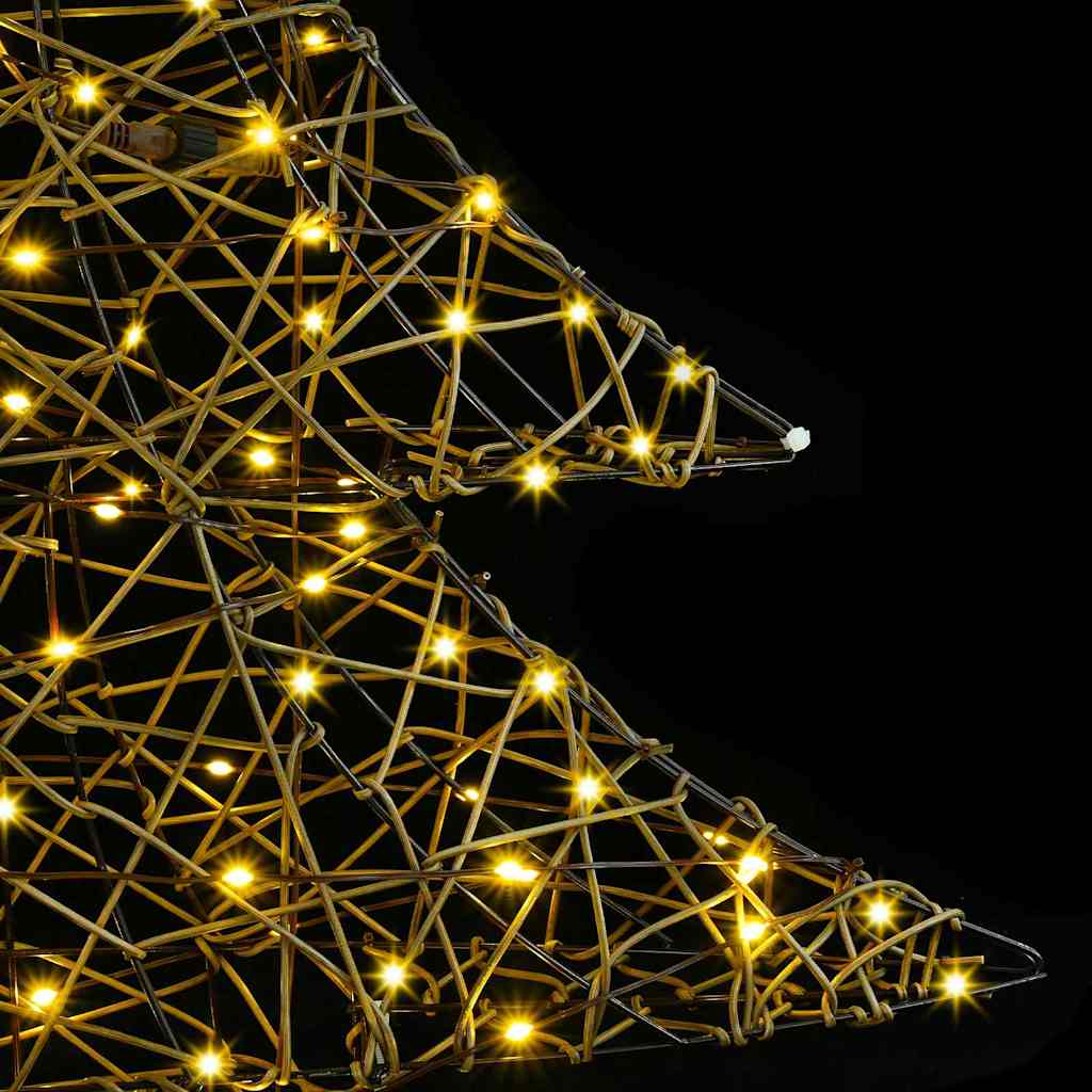 Weihnachtsbaum 120 LEDs Warmweiß 150 cm Rattan