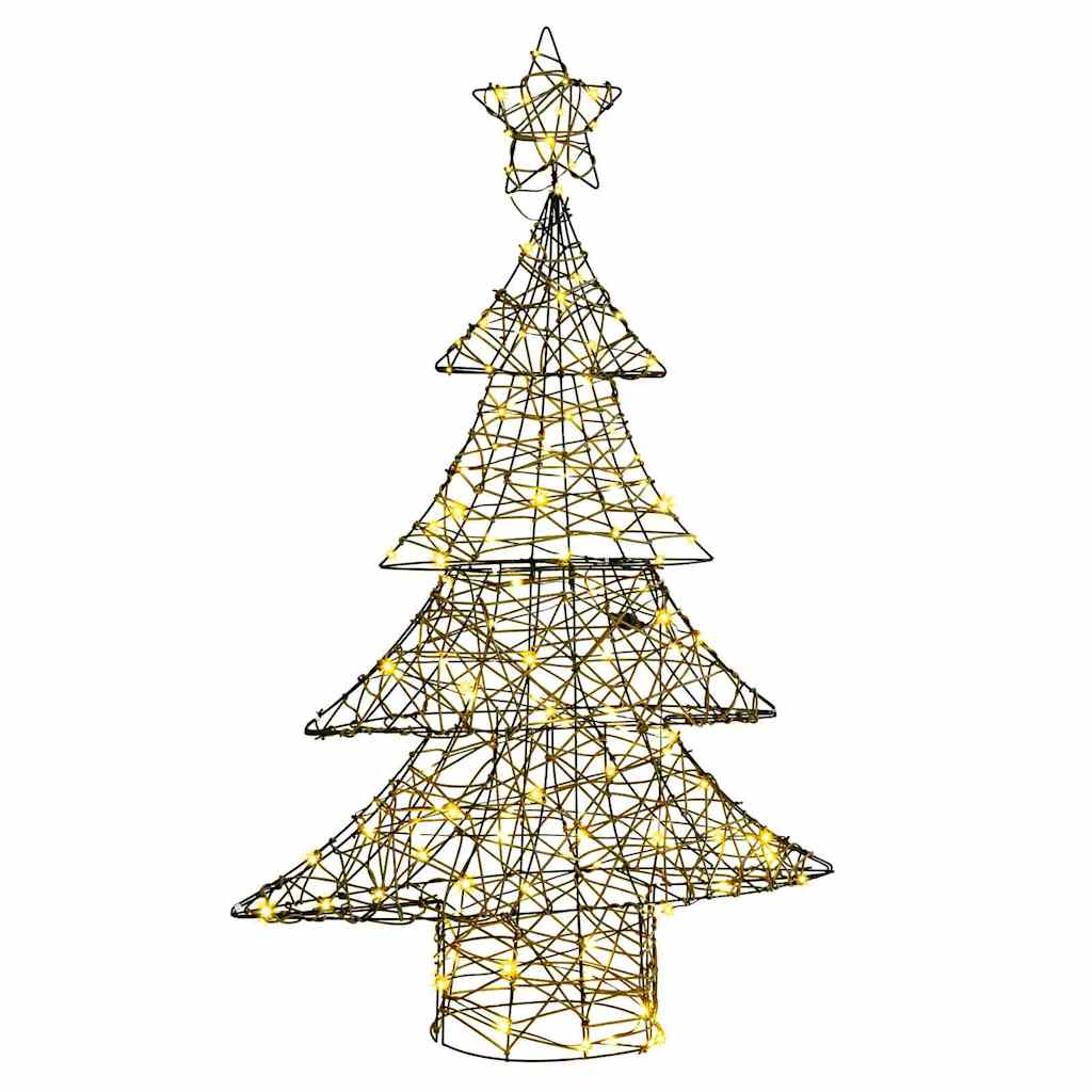 Weihnachtsbaum 120 LEDs Warmweiß 150 cm Rattan