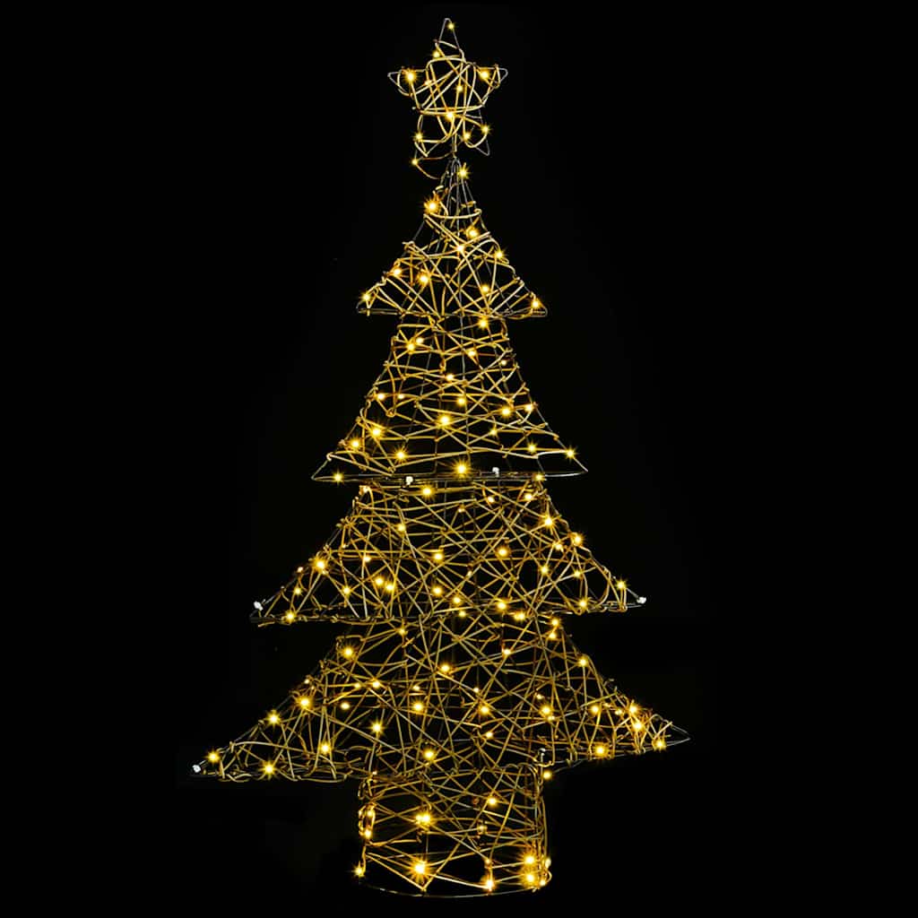 Weihnachtsbaum 120 LEDs Warmweiß 150 cm Rattan
