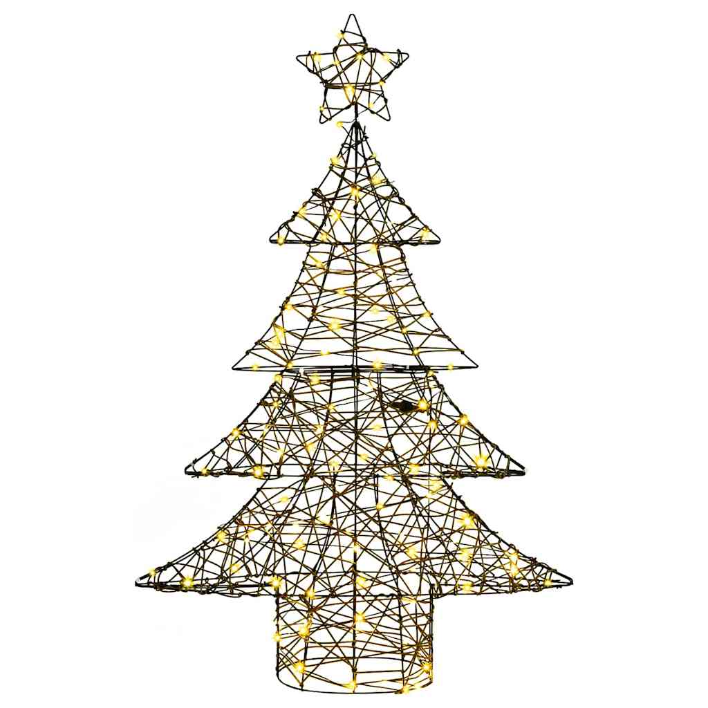 Weihnachtsbaum 120 LEDs Warmweiß 150 cm Rattan