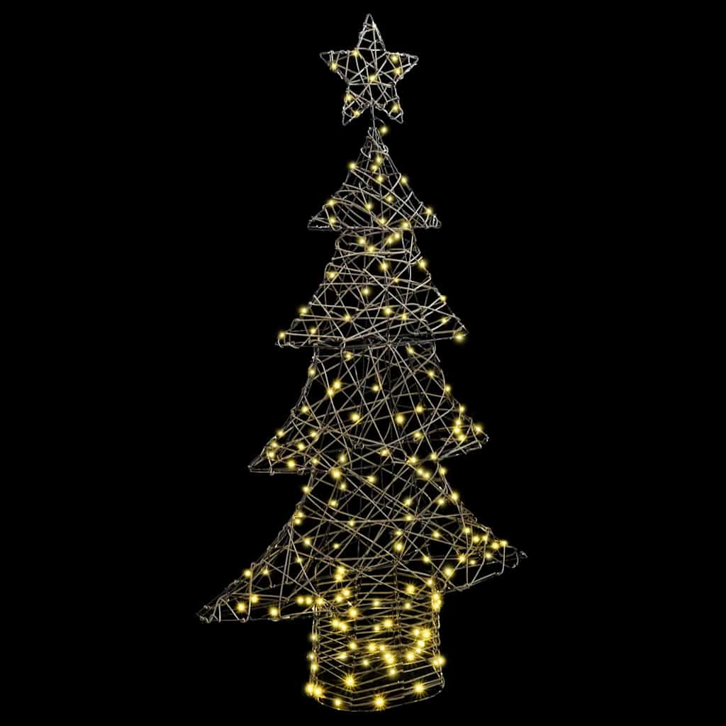 Weihnachtsbaum 160 LEDs Warmweiß 150 cm Rattan