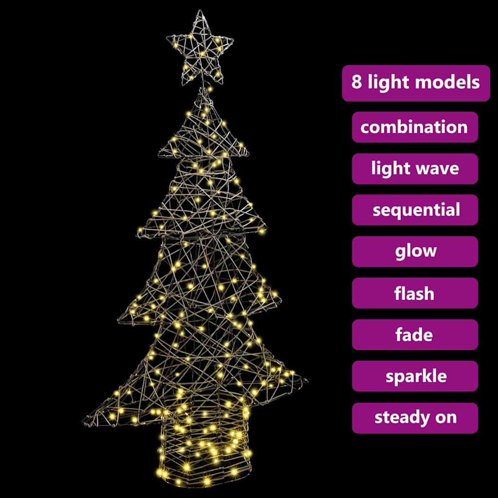 Weihnachtsbaum 160 LEDs Warmweiß 150 cm Rattan