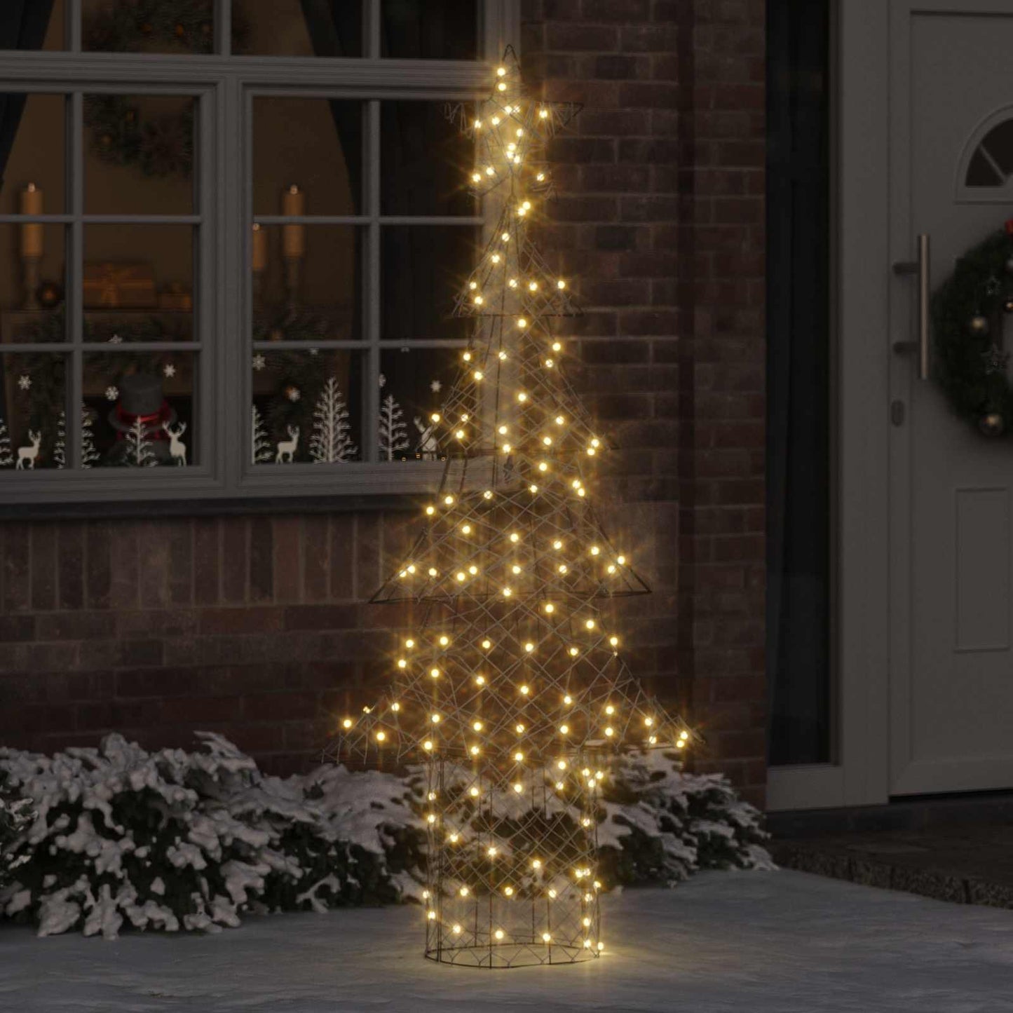 Weihnachtsbaum 240 LEDs Warmweiß 180 cm Rattan