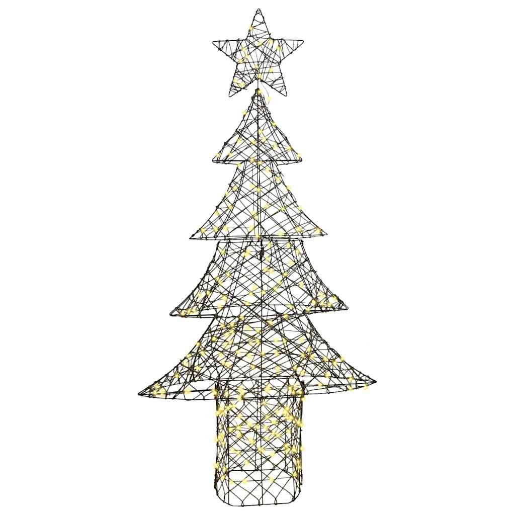 Weihnachtsbaum 240 LEDs Warmweiß 180 cm Rattan