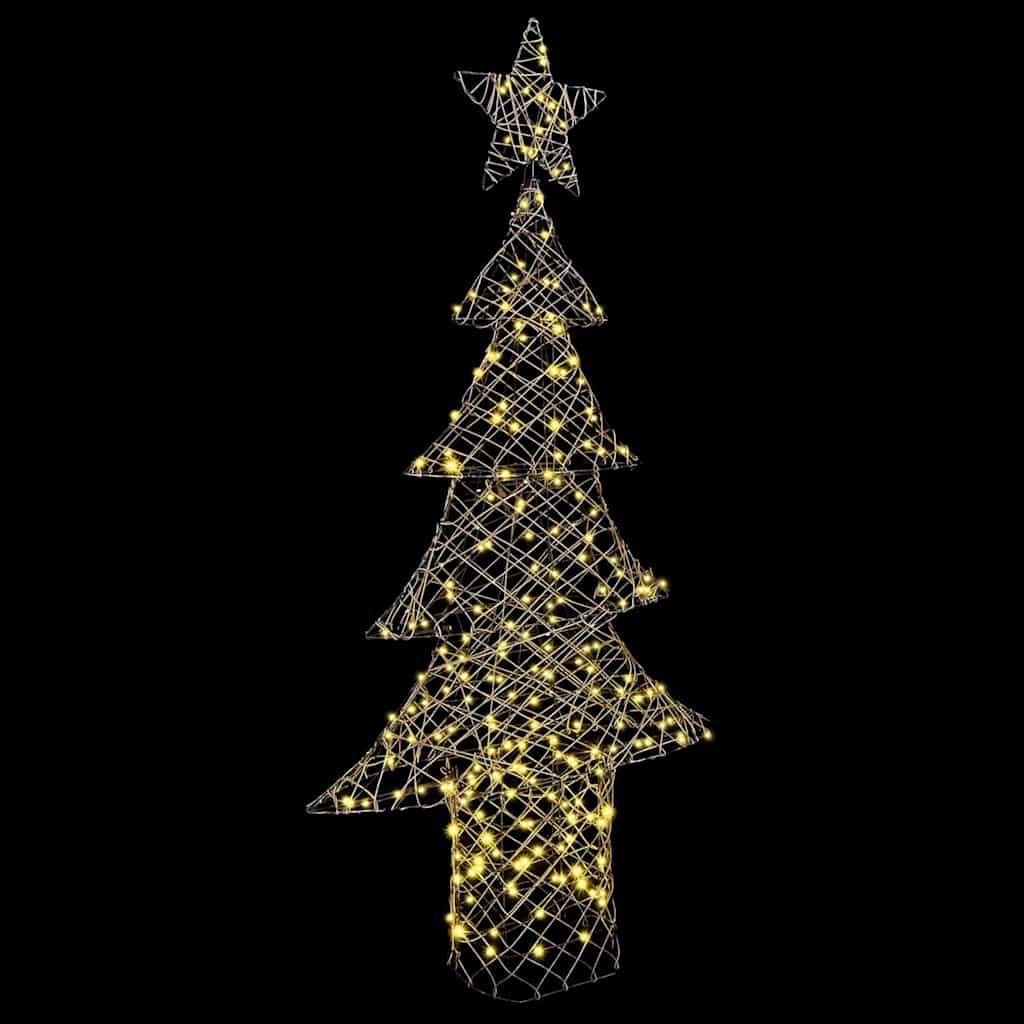 Weihnachtsbaum 240 LEDs Warmweiß 180 cm Rattan