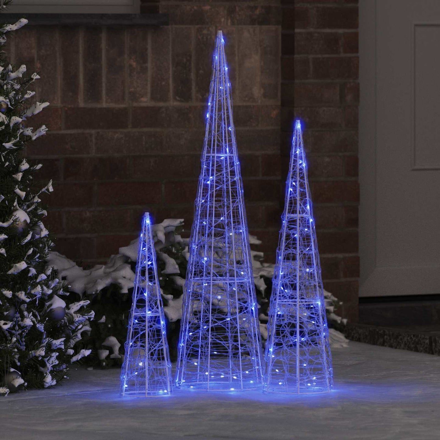 Weihnachtsbaum 3 stk. 90 LEDs Blau 20 x 20 x 80 cm Acryl