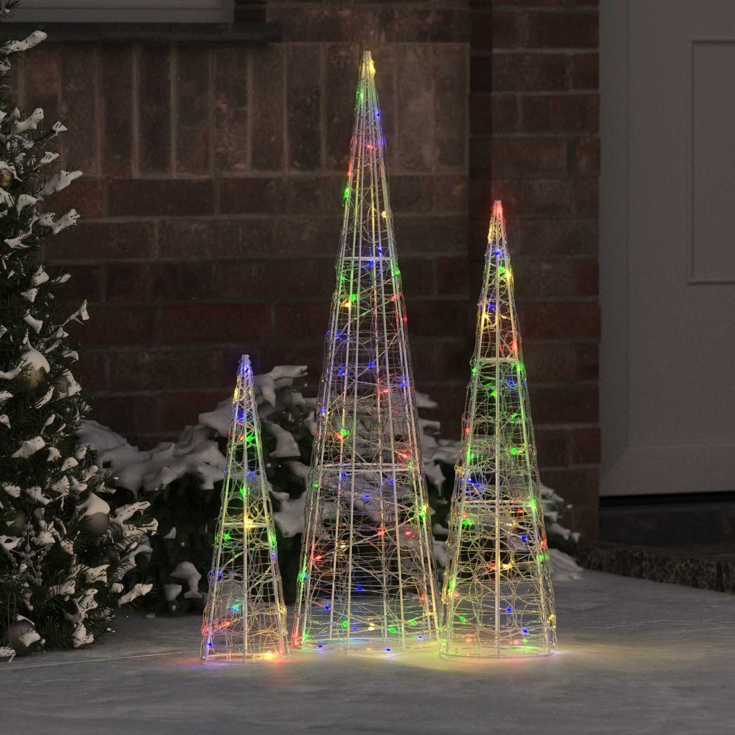 Weihnachtsbaum 3 stk. 90 LEDs Mehrfarbig 20 x 20 x 80 cm Acryl