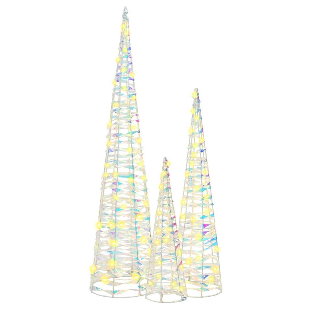 Weihnachtsbaum 3 stk. 90 LEDs Warmweiß 20 x 20 x 80 cm PET