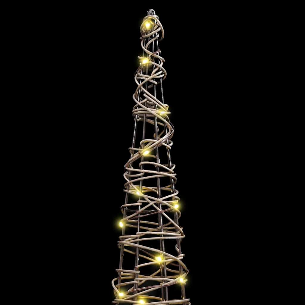 Weihnachtsbaum 3 Stk. Warmweiß 20 x 20 x 80 cm Rattan 90 LEDs