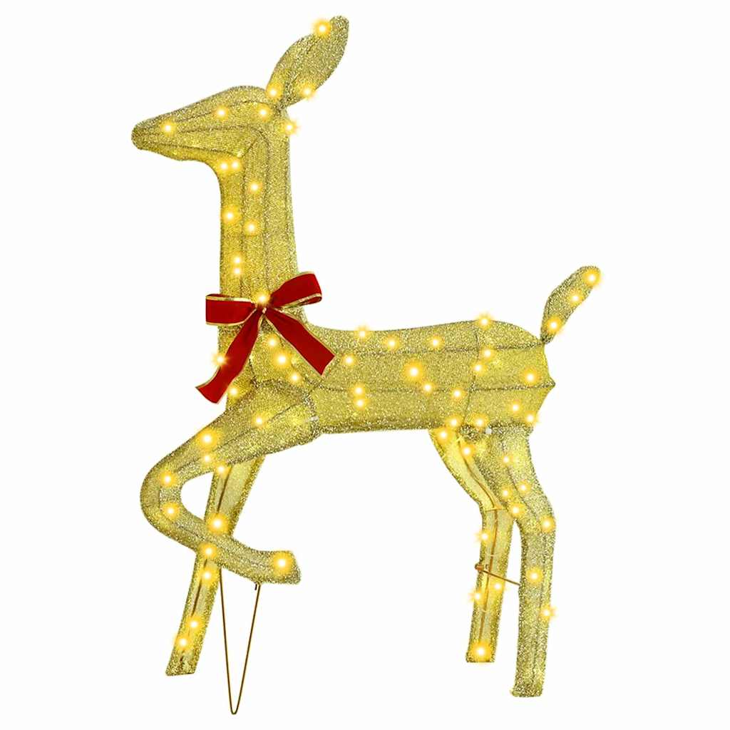 Rentierfamilie 3 Stk. 300 LEDs Warmweiß 68 x 26 x 127 cm Stoff