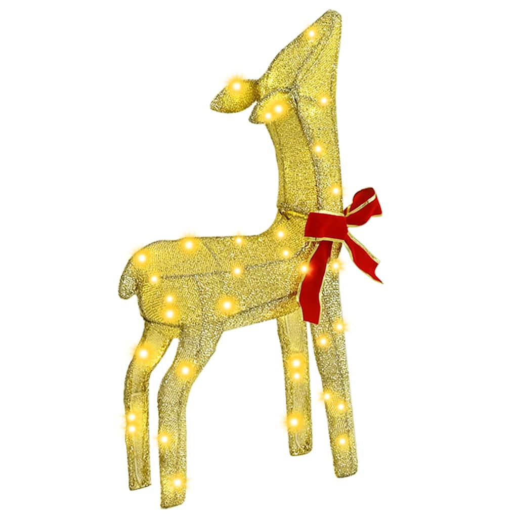 Rentierfamilie 3 Stk. 300 LEDs Warmweiß 68 x 26 x 127 cm Stoff