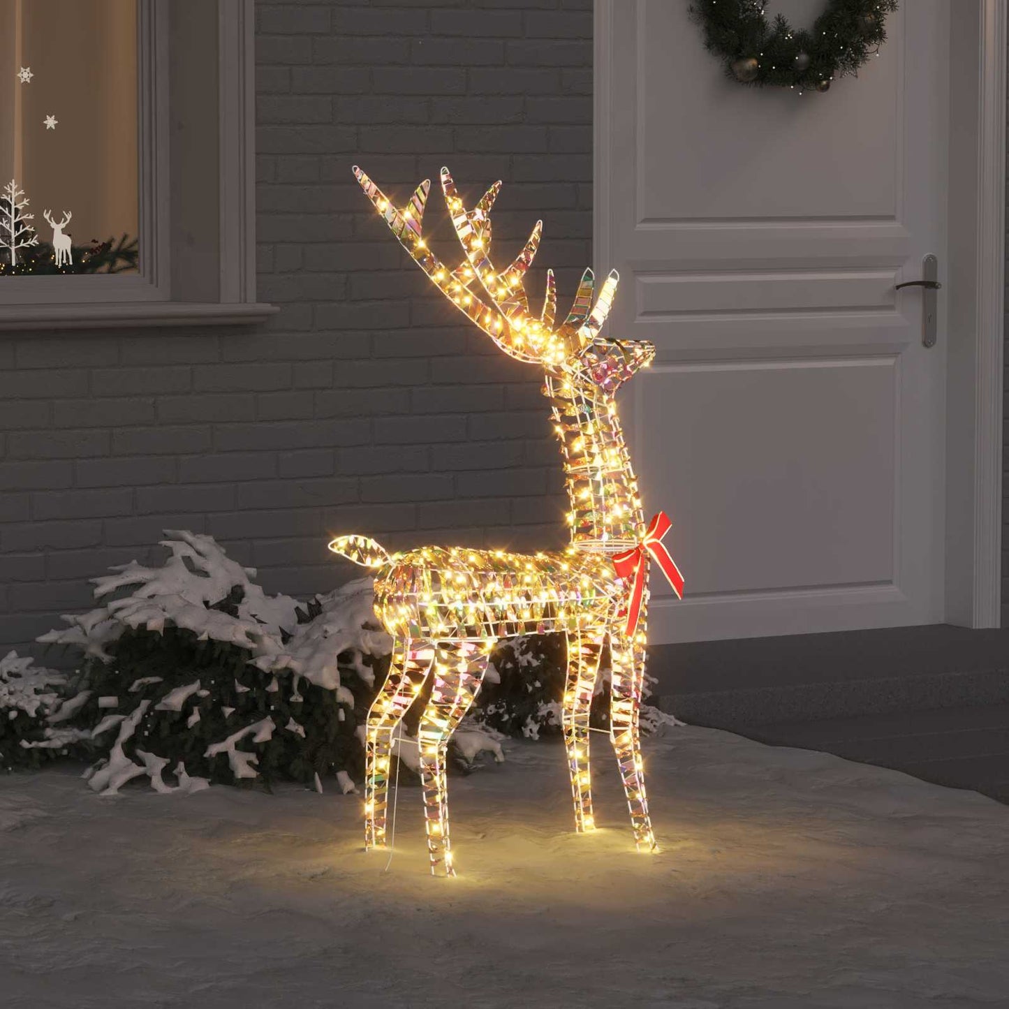 3D Rentier 140 LEDs Warmweiß 128 cm PET
