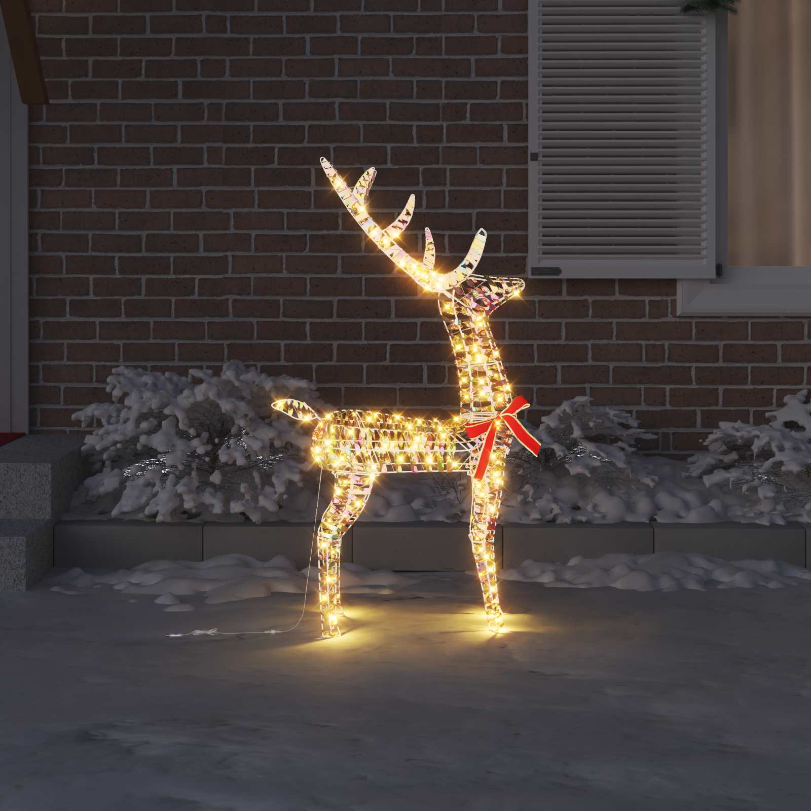 3D Rentier 140 LEDs Warmweiß 128 cm PET