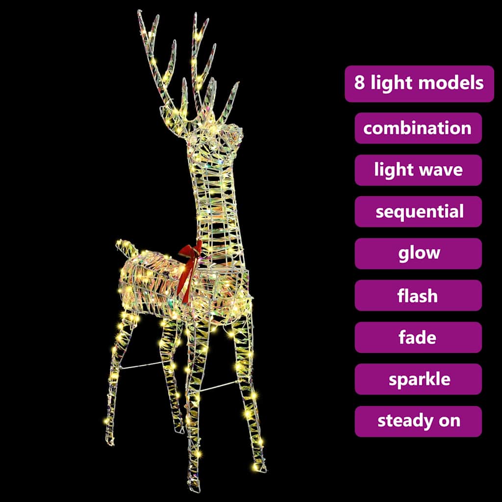 3D Rentier 140 LEDs Warmweiß 128 cm PET