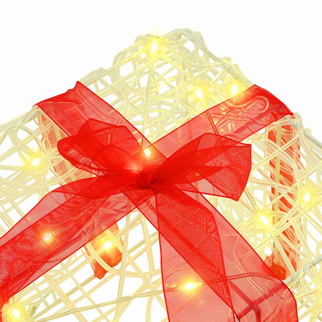 Geschenkbox 3 Stk. Warmweiß 20 x 20 x 20 cm Acryl 60 LEDs