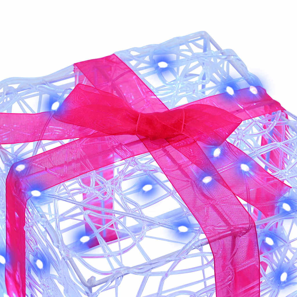 Geschenkbox 3 Stk. Blau 20 x 20 x 20 cm Acryl 60 LEDs