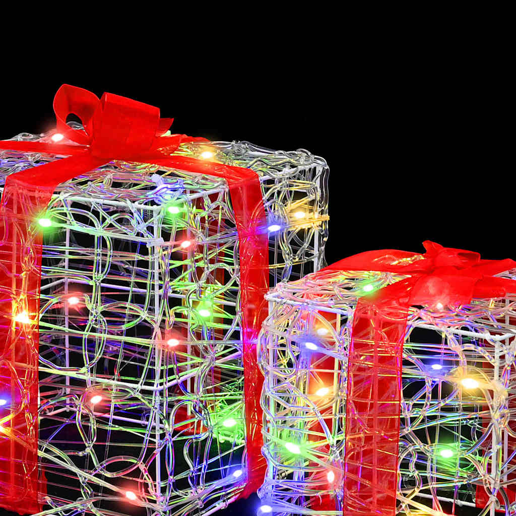 Geschenkbox 3 Stk. Mehrfarbig 20 x 20 x 20 cm Acryl 60 LEDs