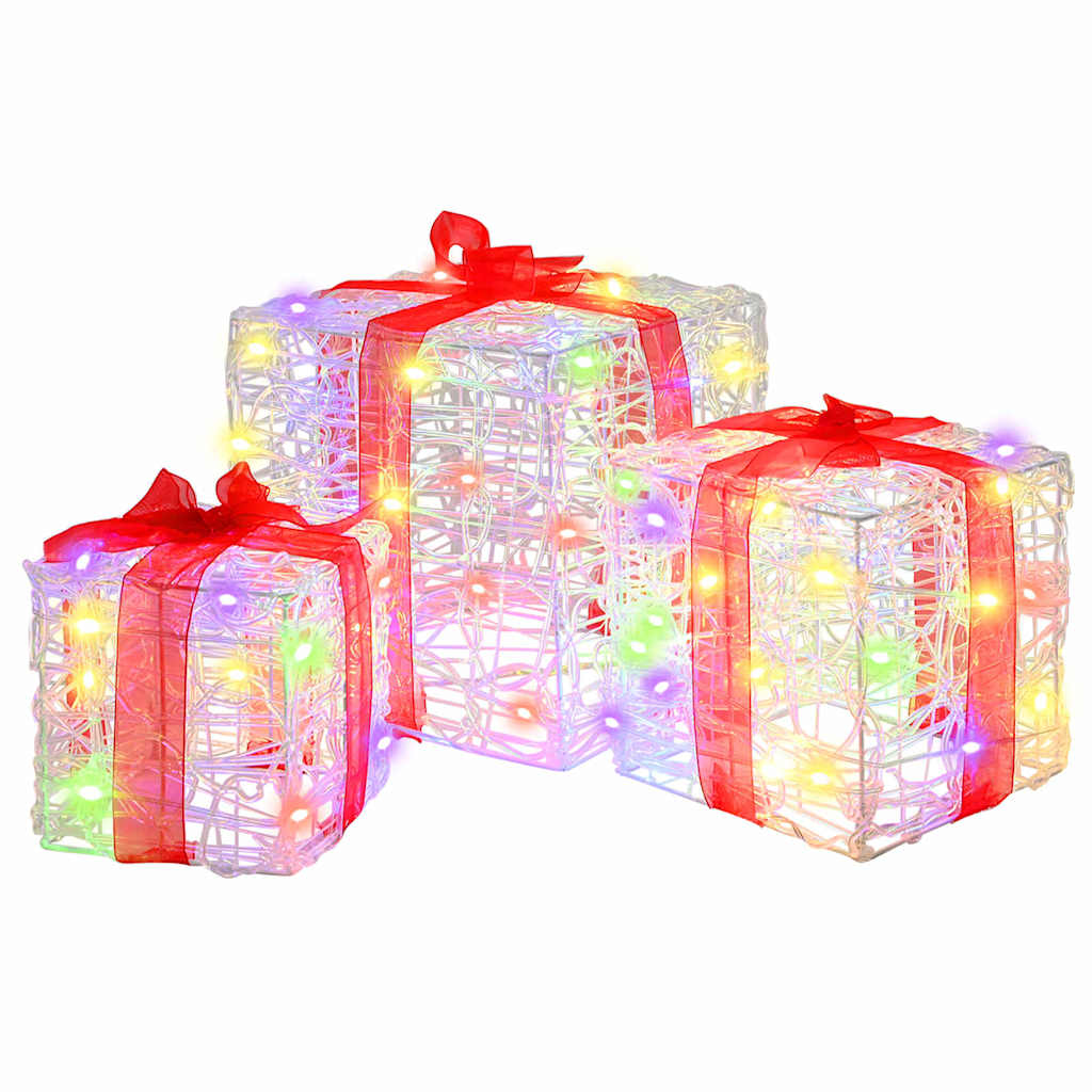 Geschenkbox 3 Stk. Mehrfarbig 20 x 20 x 20 cm Acryl 60 LEDs