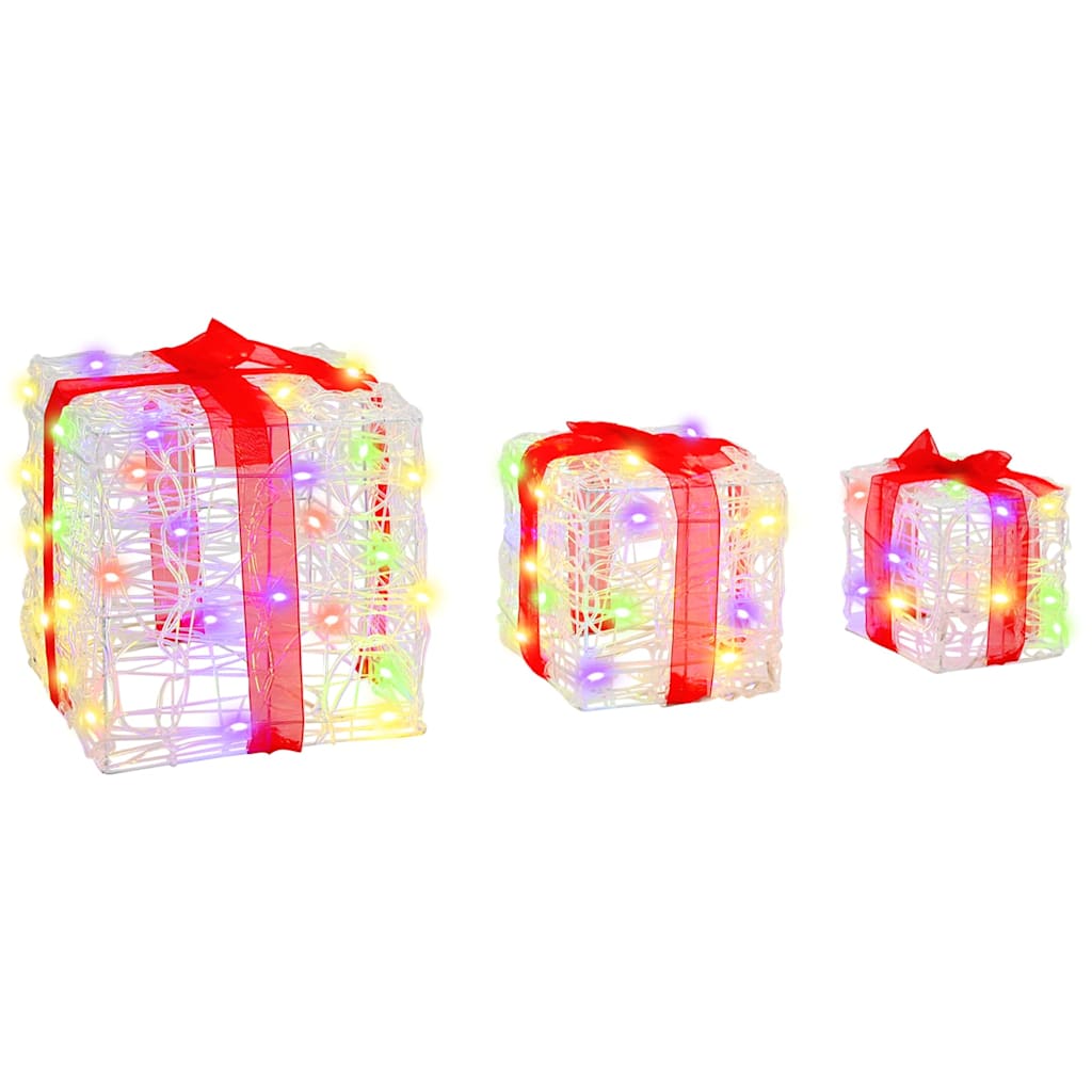 Geschenkbox 3 Stk. Mehrfarbig 20 x 20 x 20 cm Acryl 60 LEDs