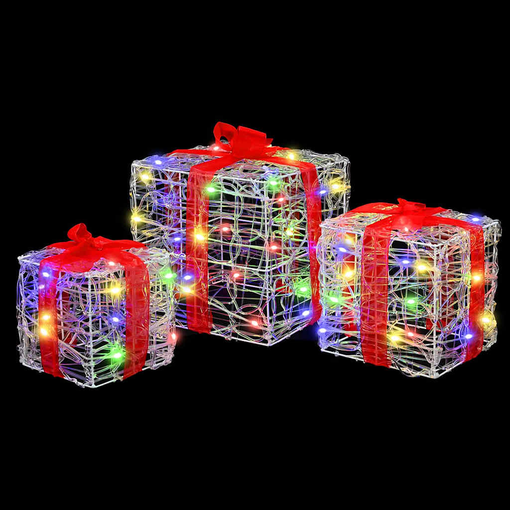 Geschenkbox 3 Stk. Mehrfarbig 20 x 20 x 20 cm Acryl 60 LEDs