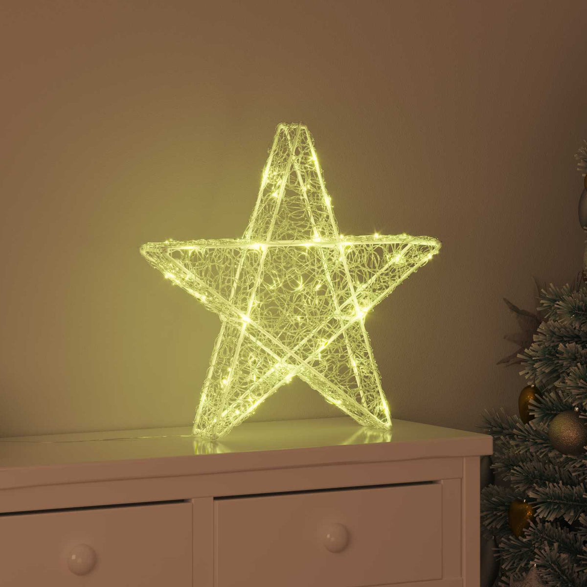 3D Stern Warmweiß 55 x 53.5 x 10 cm Acryl 50 LEDs
