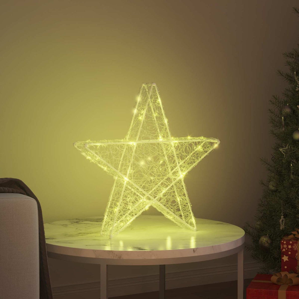 3D Stern Warmweiß 55 x 53.5 x 10 cm Acryl 50 LEDs