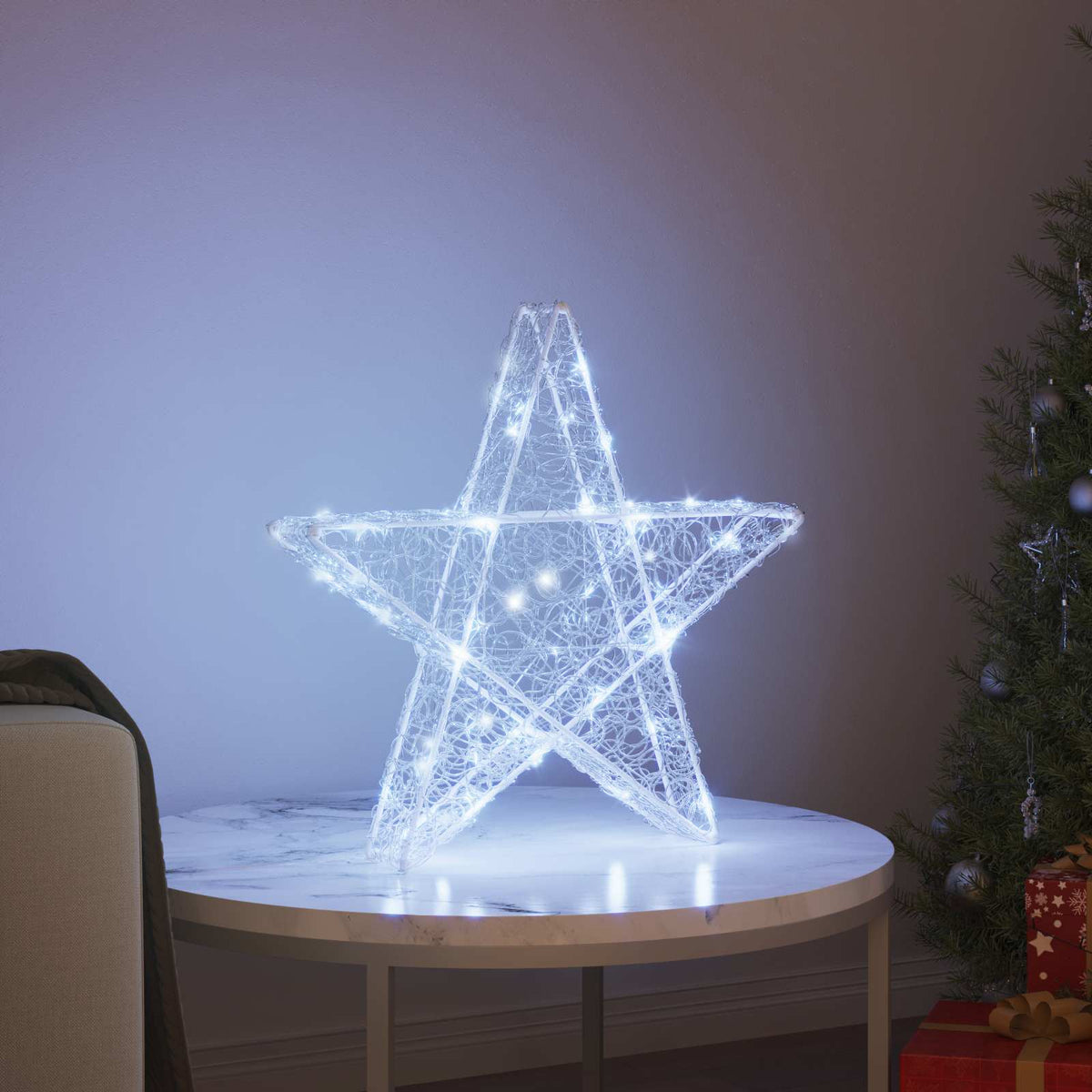 3D Stern Kaltweiß 55 x 53.5 x 10 cm Acryl 50 LEDs