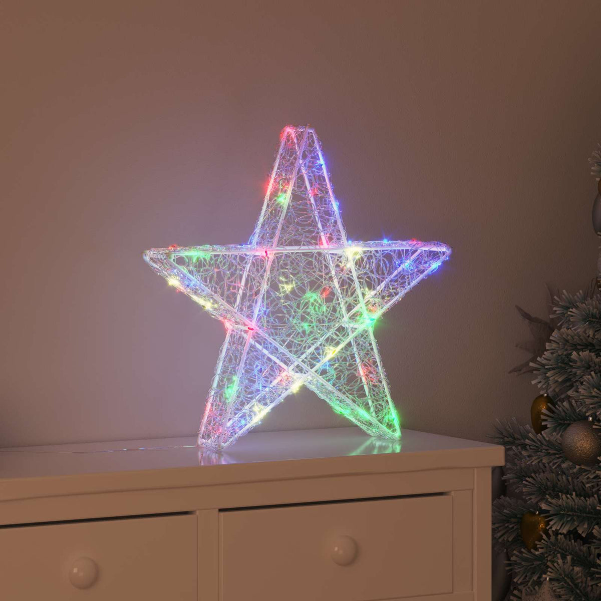 3D Stern Mehrfarbig 55 x 53.5 x 10 cm Acryl 50 LEDs
