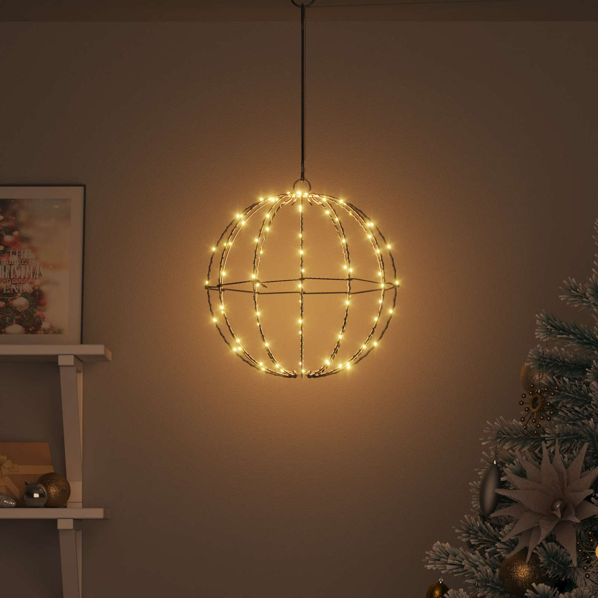 Weihnachts-Finial-Licht 96 LEDs Warmes Weiß