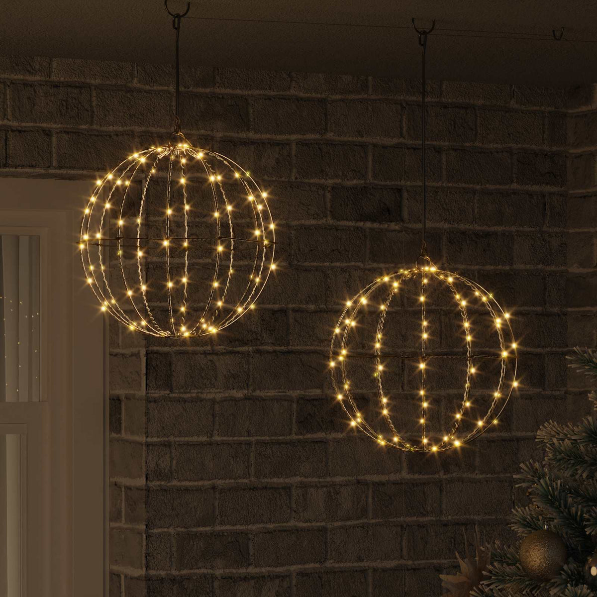 Weihnachts-Finial-Licht 2 stk. 192 LEDs Warmes Weiß