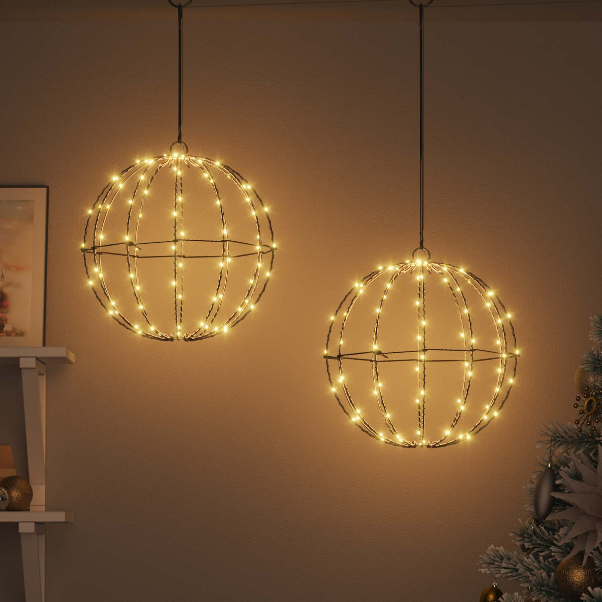 Weihnachts-Finial-Licht 2 stk. 192 LEDs Warmes Weiß