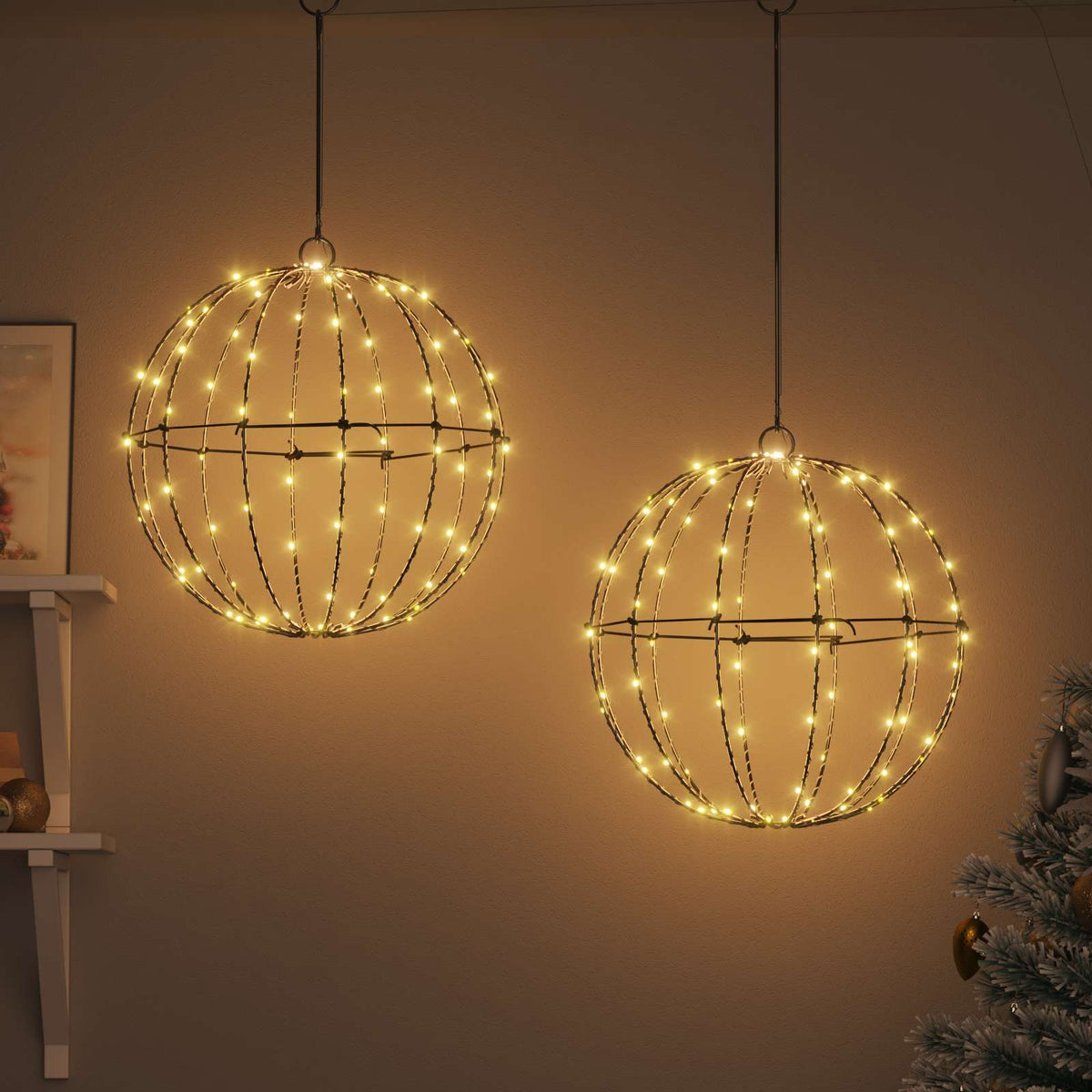 Weihnachts-Finial-Licht 2 stk. 192 LEDs Warmes Weiß