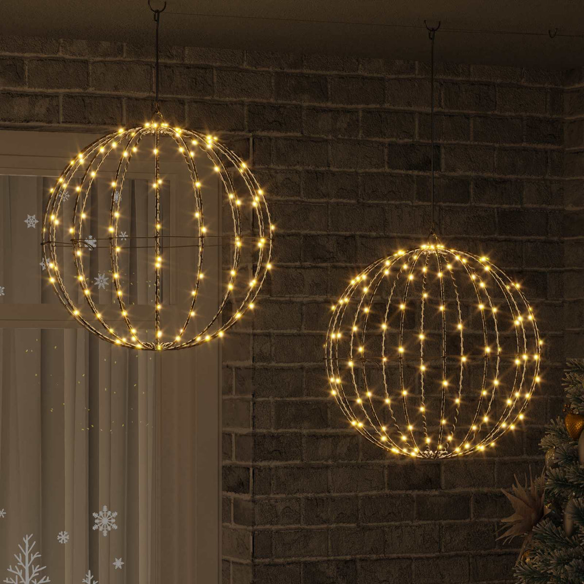 Weihnachts-Finial-Licht 2 stk. 320 LEDs Warmes Weiß