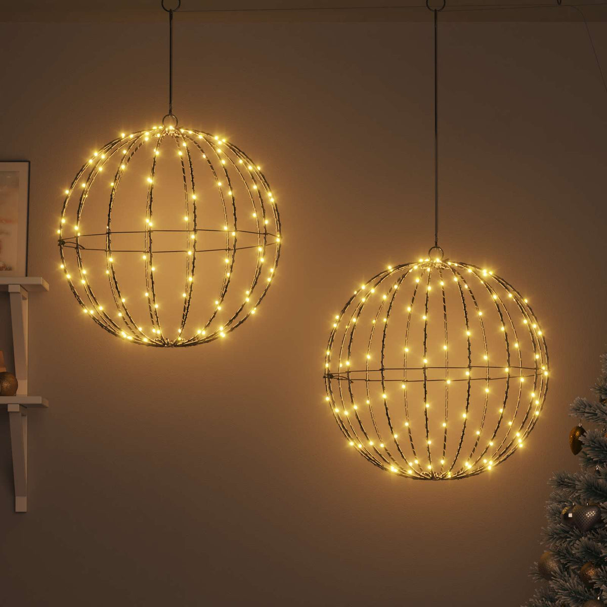Weihnachts-Finial-Licht 2 stk. 320 LEDs Warmes Weiß