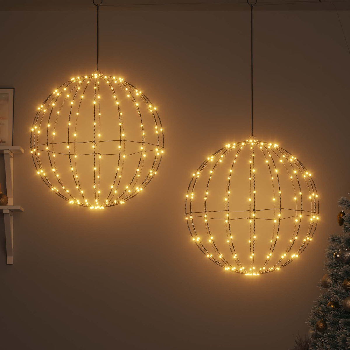 Weihnachts-Finial-Licht 2 stk. 384 LEDs Warmes Weiß