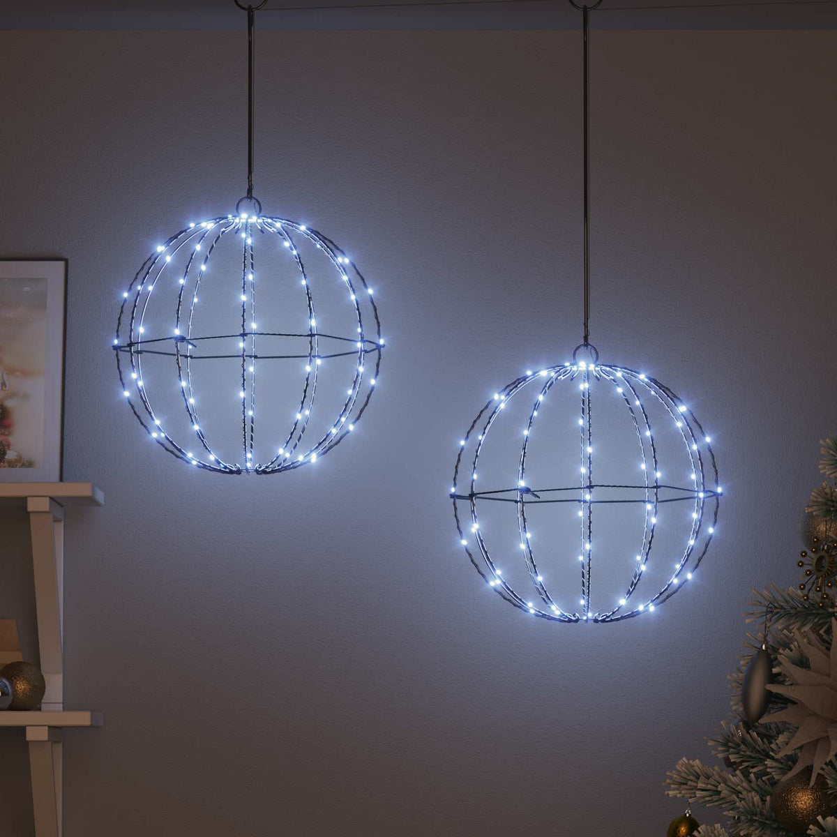 Weihnachts-Finial-Licht 2 stk. 192 LEDs Kaltes Weiß
