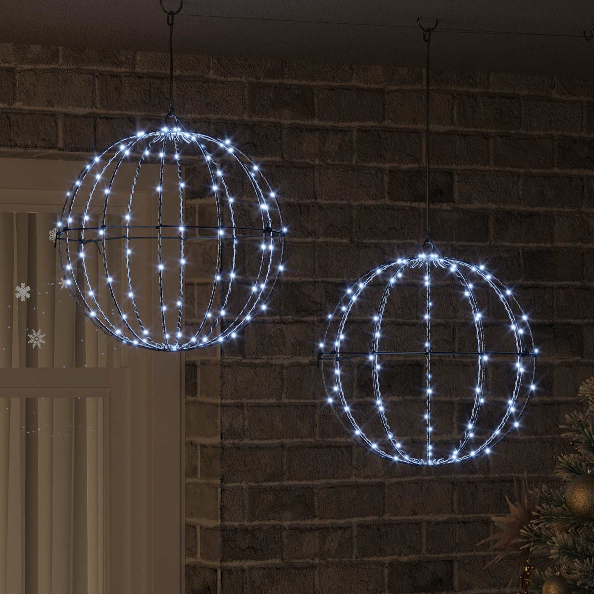 Weihnachts-Finial-Licht 2 stk. 192 LEDs Kaltes Weiß