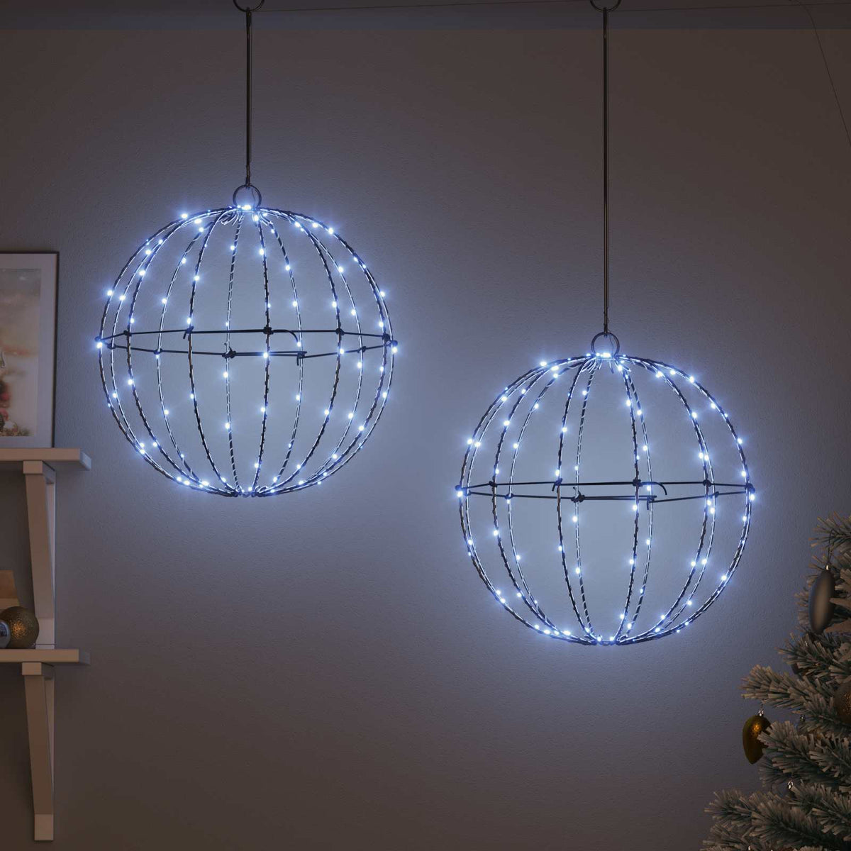 Weihnachts-Finial-Licht 2 stk. 192 LEDs Kaltes Weiß