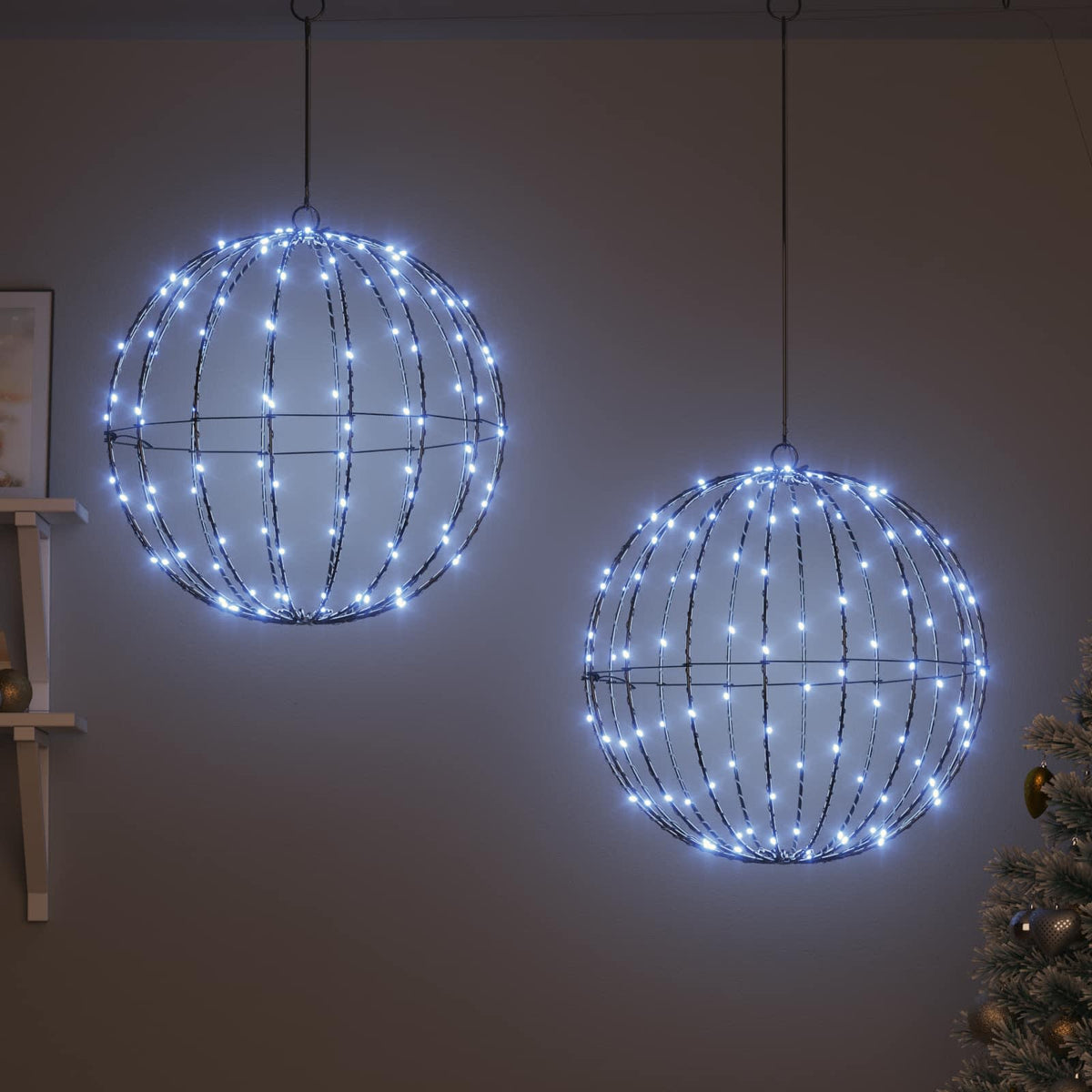 Weihnachts-Finial-Licht 2 stk. 320 LEDs Kaltes Weiß