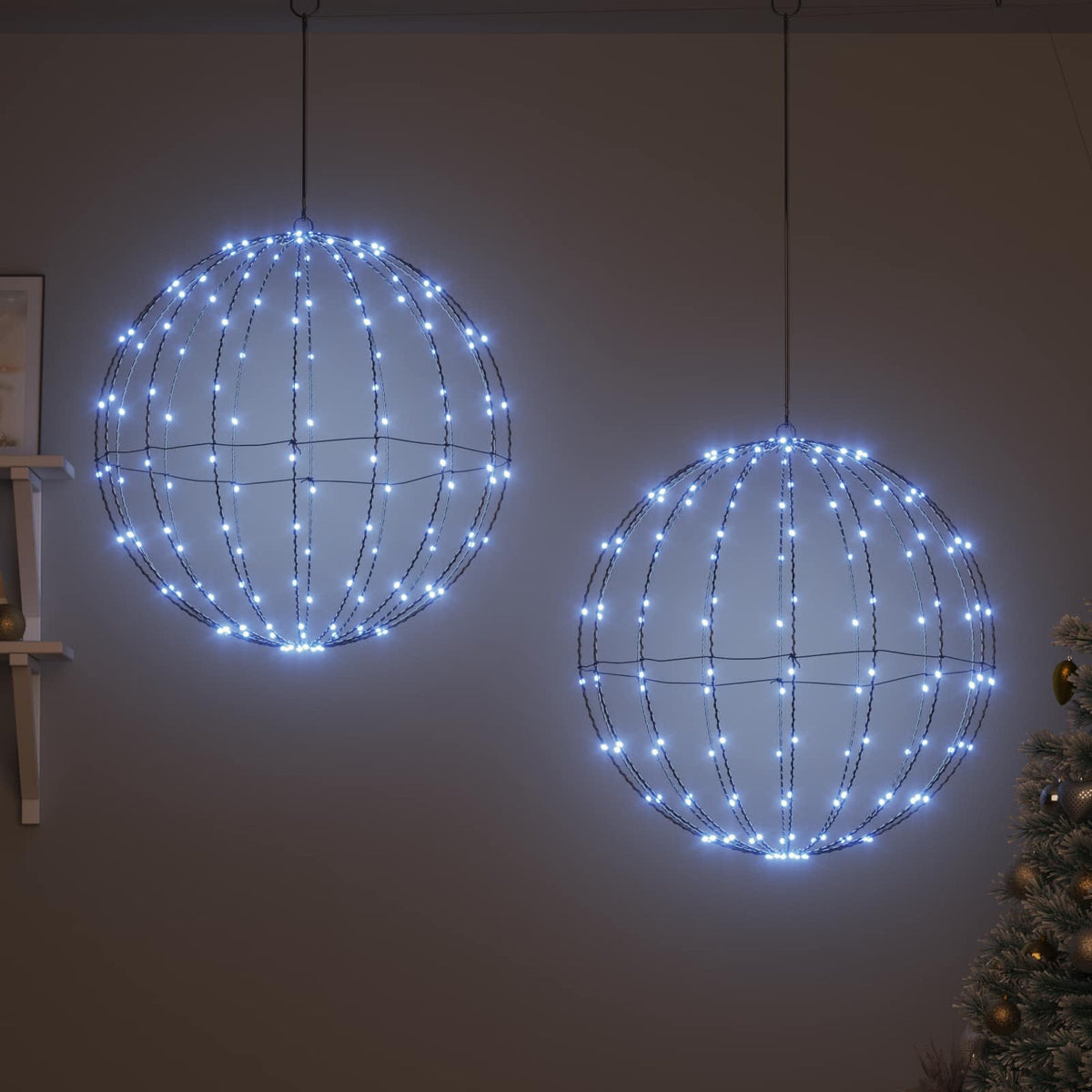 Weihnachts-Finial-Licht 2 stk. 384 LEDs Kaltes Weiß