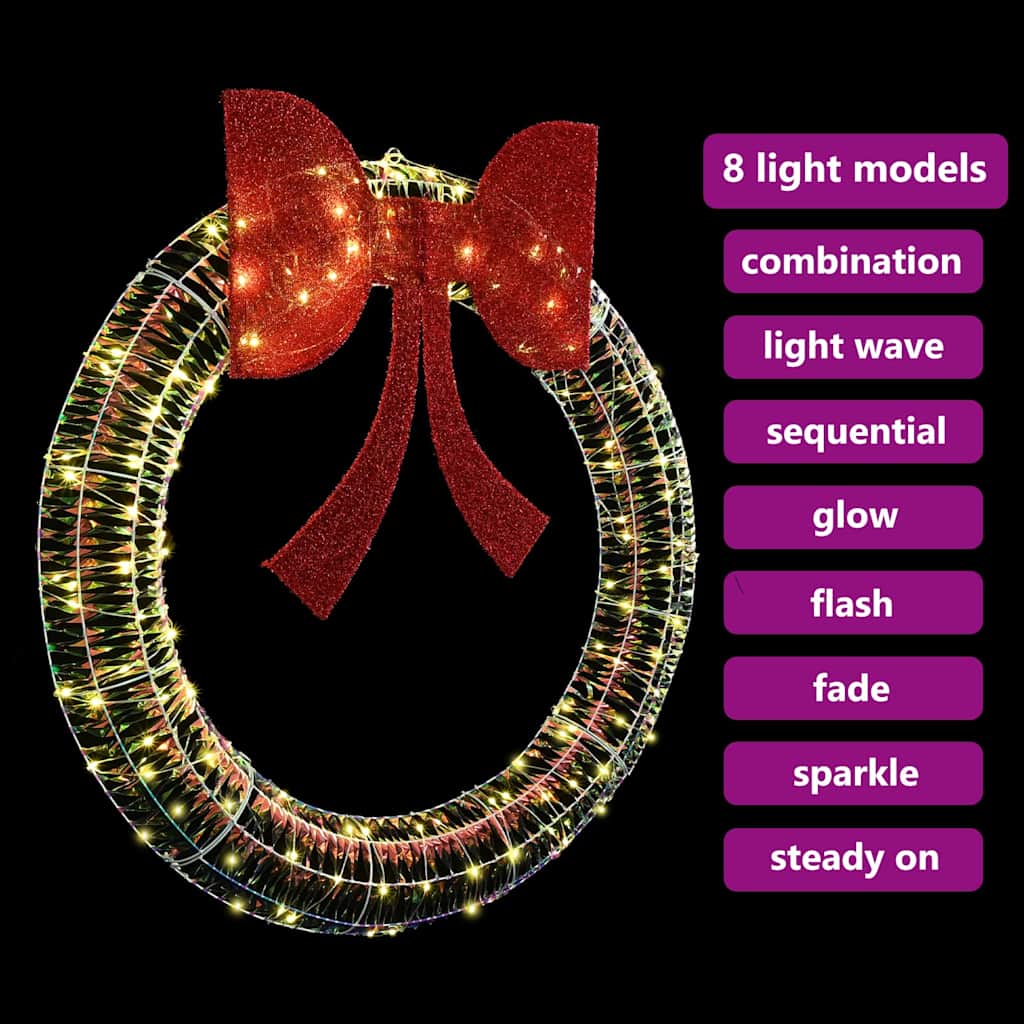 Kranz 150 LEDs Warmweiß 121 x 121 x 10 cm PET