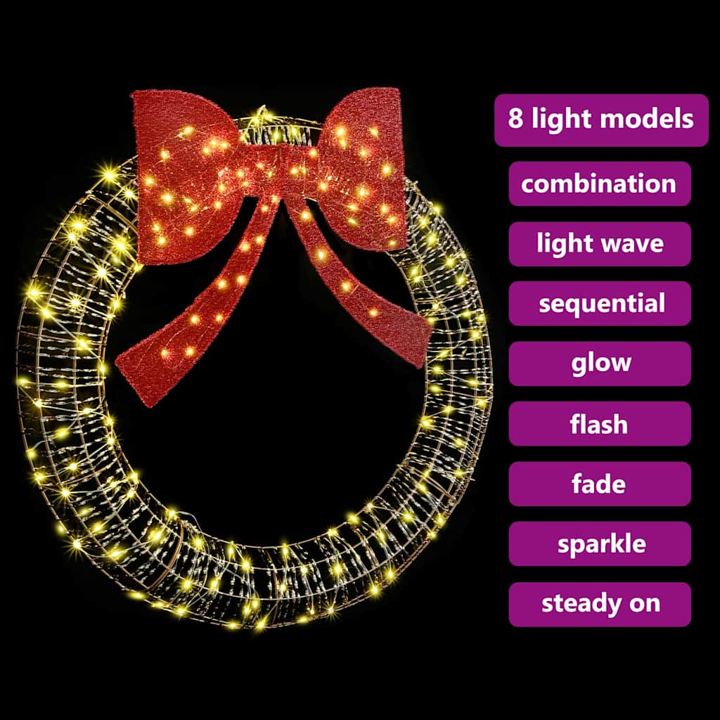 Kranz 150 LEDs Warmweiß 121 x 121 x 10 cm PET