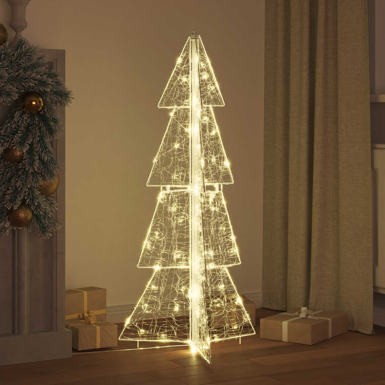 Weihnachtsbaum 100 LEDs Warmes Weiß 120 cm Acryl